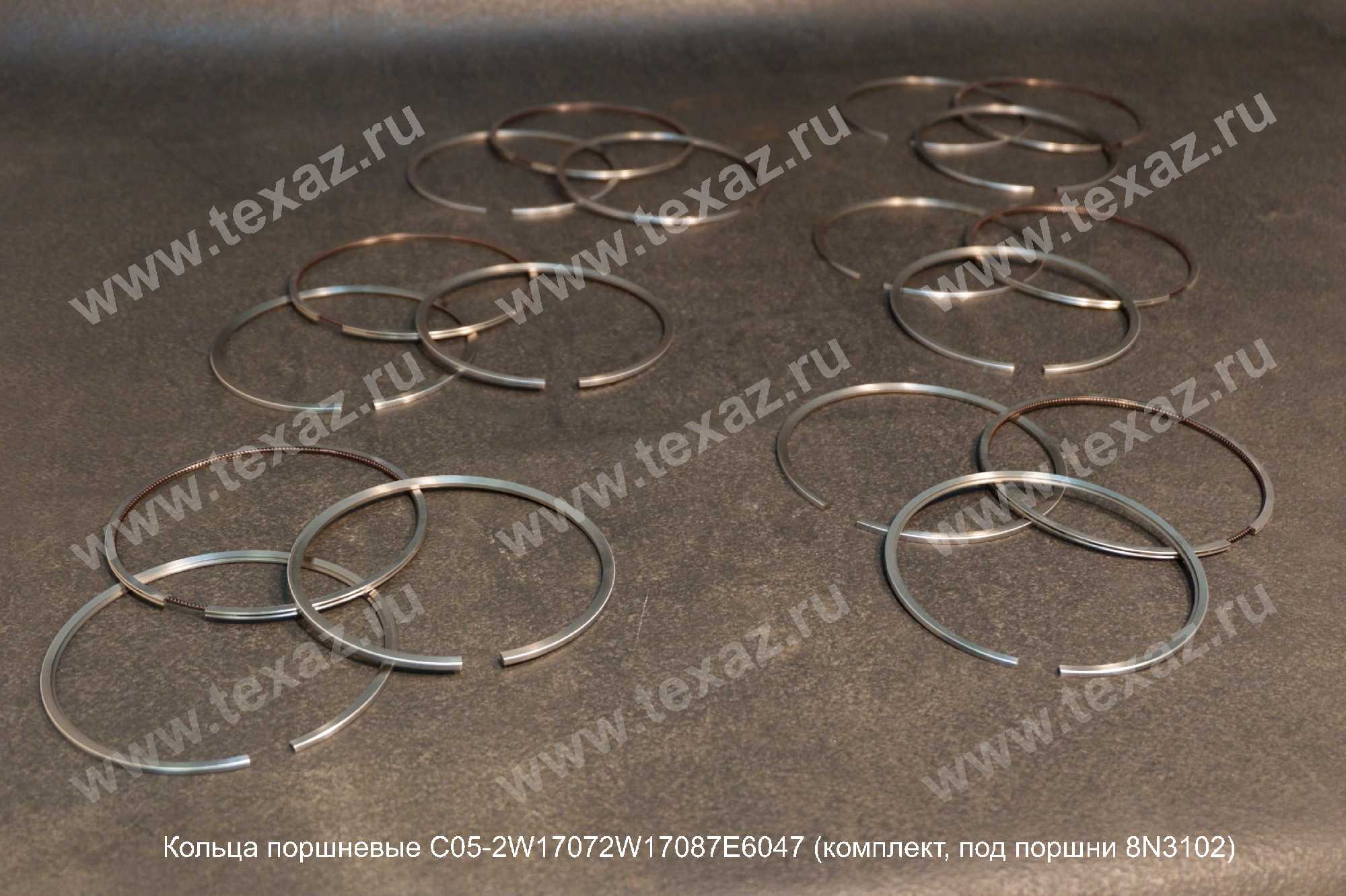 Кольца поршневые C05-2W1707/2W1708/7E6047 (комплект, под поршни 8N3102) Кольца поршневые C05-2W1707/2W1708/7E6047 (комплект, под поршни 8N3102)