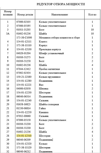 Шестерня 154-01-12310 Шестерня 154-01-12310