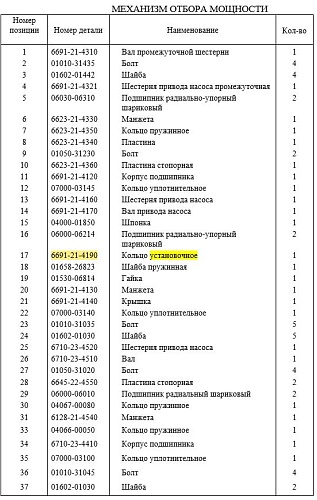 Кольцо 6691-21-4190 Кольцо 6691-21-4190