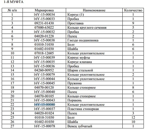 Кольцо 16Y-15-00080 Кольцо 16Y-15-00080